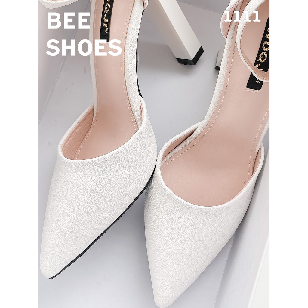 BEESHOES - GIÀY CAO GÓT NỮ MŨI NHỌN - GIÀY CAO GÓT MŨI NHỌN GÓT CAO 9 PHÂN ĐI SIÊU ÊM SIÊU MỀM SẴN MÀU TRẮNG 201111