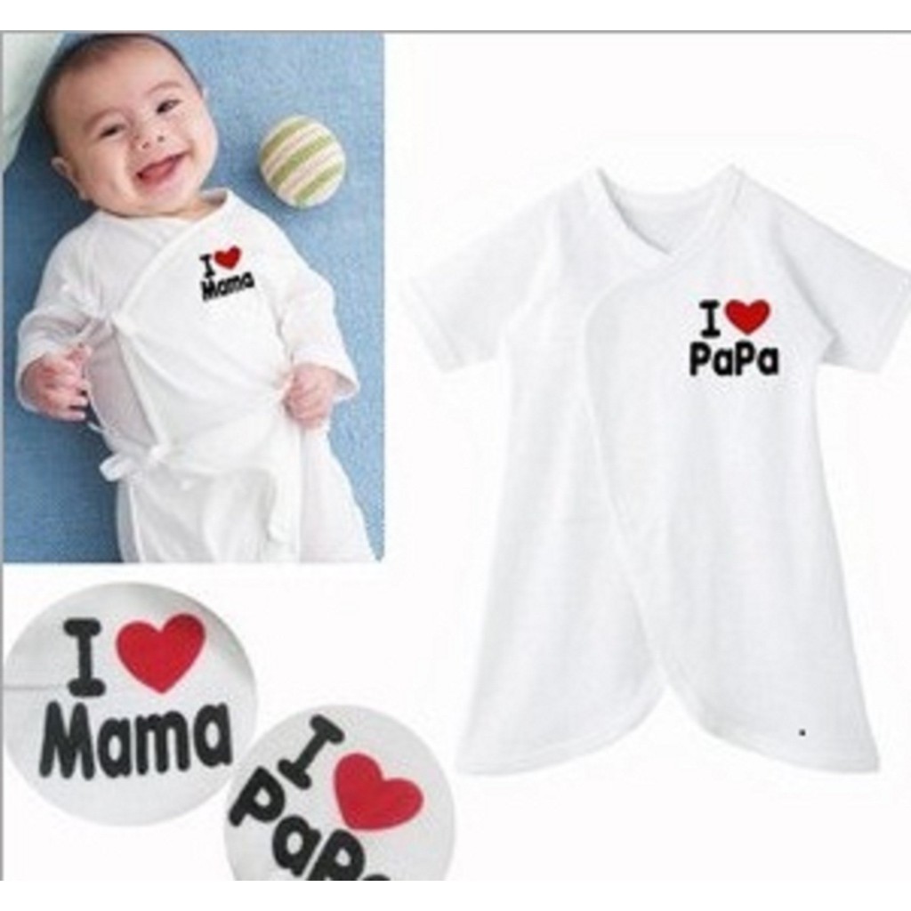 Bộ body xô Nhật I love MAMA, I LOVE PAPA