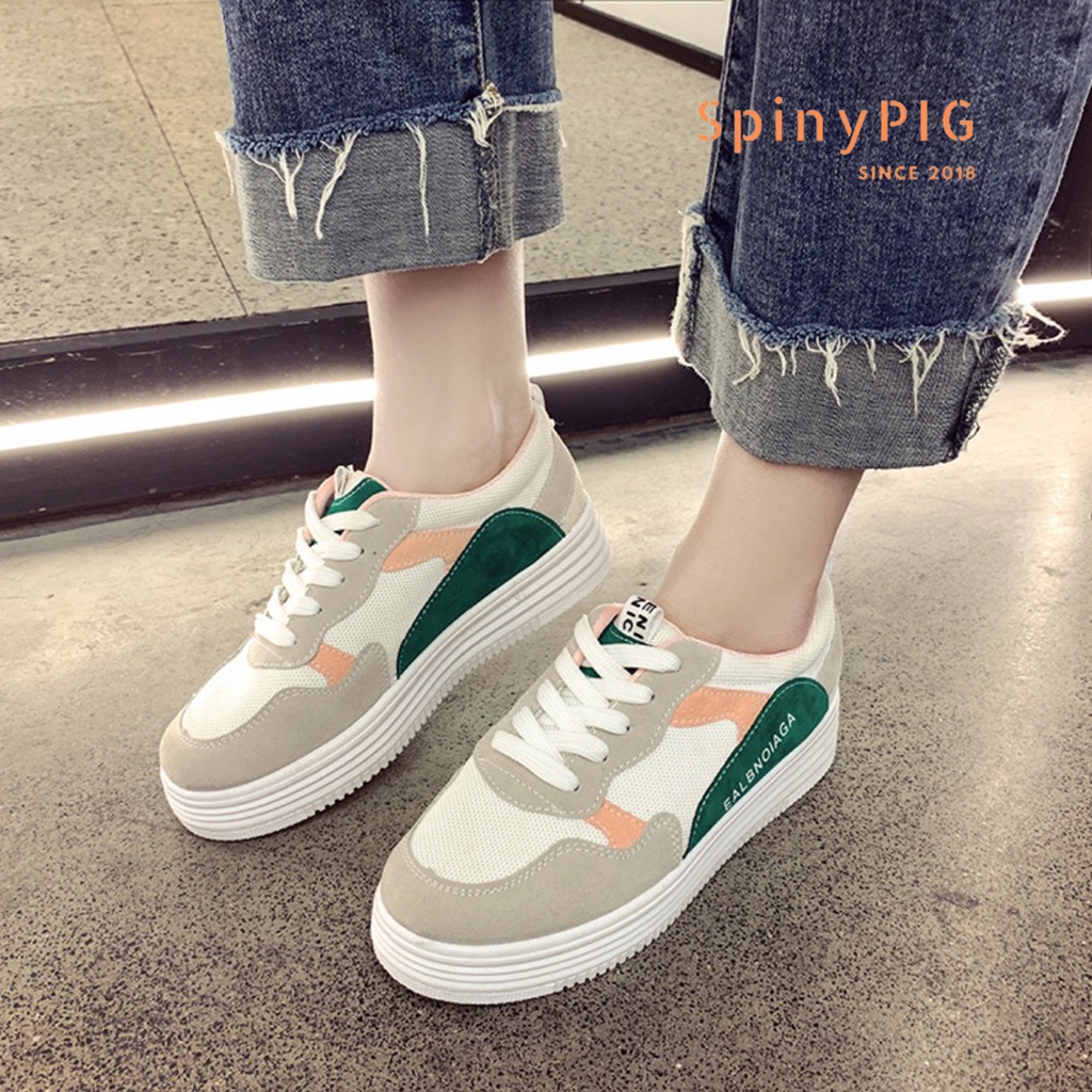 [FREESHIP-KÈM VIDEO] Giày thể thao Sneaker nữ kiểu dáng Hàn Quốc, đế mềm 3.5cm, da lột HOT TREND