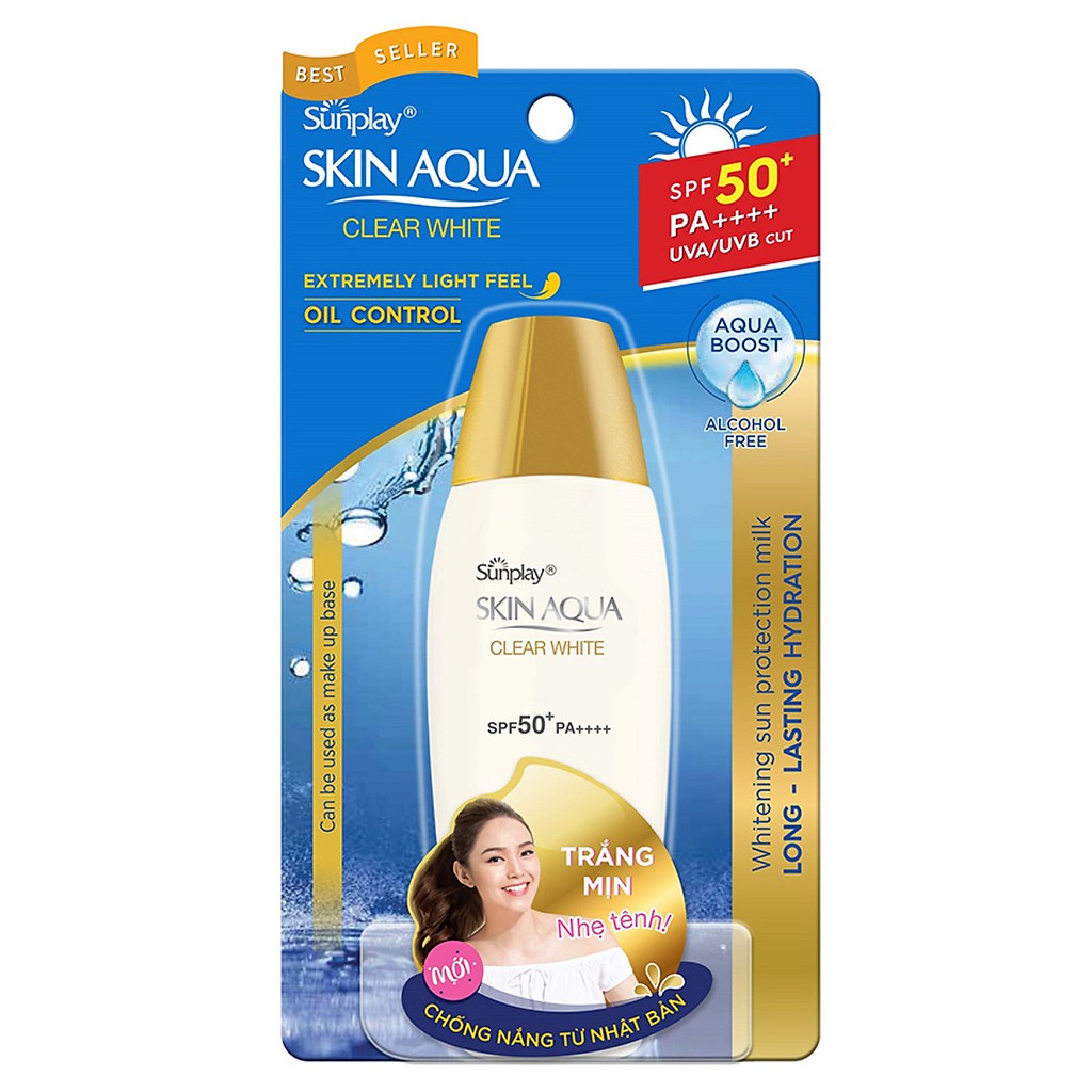 Sữa Chống Nắng Dưỡng Da Trắng Mịn Tối Ưu Sunplay Skin Aqua Clear White SPF50+, PA++++ (25g)