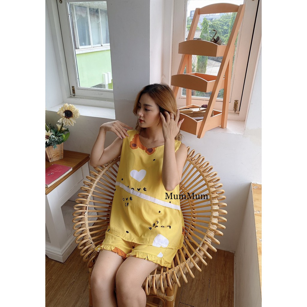 Bộ đùi tole mở nắp mặc Bầu kết hợp sau sinh