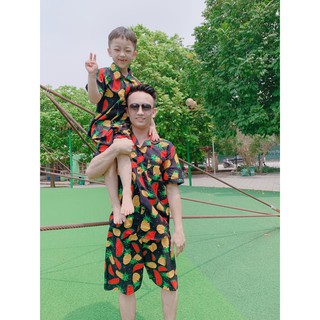 [CÓ SIZE]Bộ Pijama Hoa Qủa Nam nữ