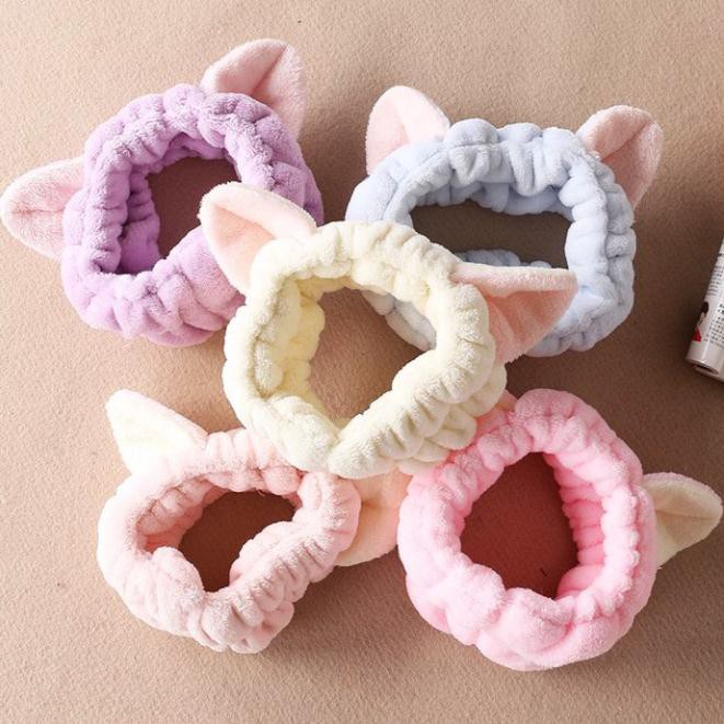 Phụ kiện tóc băng đô turban tai mèo 3D dễ thương  (Giao màu ngẫu nhiên)