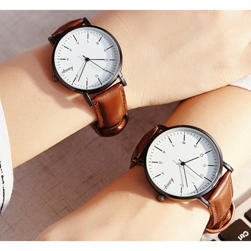 ĐỒNG HỒ NỮ KASIQI DÂY DA HOT TEEN FASHION HNWATCH102 CỰC ĐẸP
