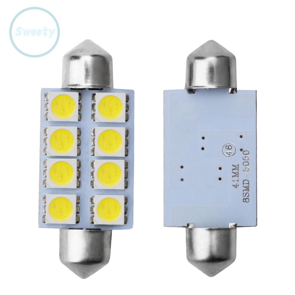 Set 20 Bóng Đèn Led 41mm 5050 8smd Gắn Trần Xe Hơi Chuyên Dụng