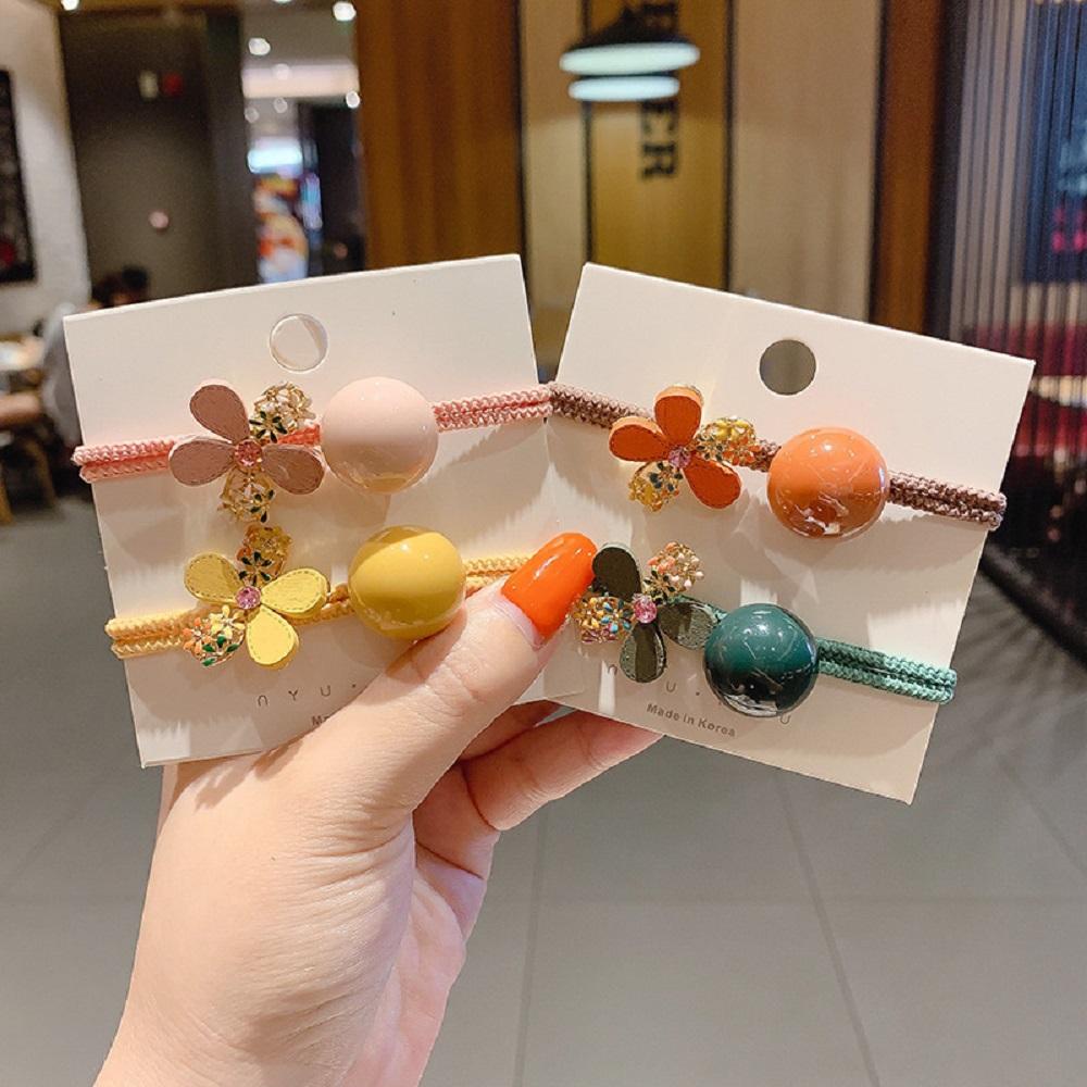 Dây Cột Tóc Cao Su Co Giãn Đính Hạt Dễ Thương