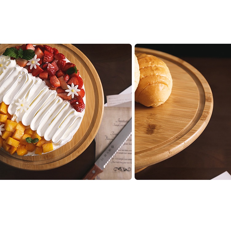 Kệ bánh đế gỗ trưng bày bánh bếp, trang trí bàn tiệc