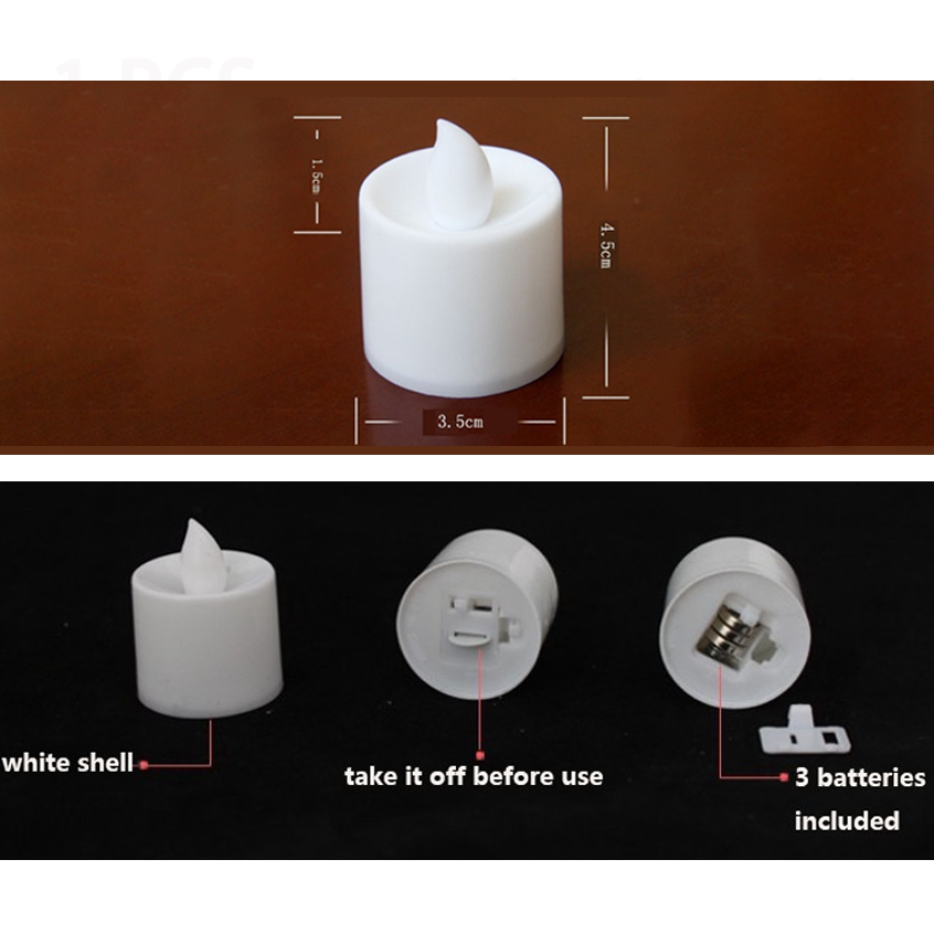 5 pcs Đèn LED hình nến nhiều màu sắc xinh xắn dành cho trang trí tiệc cưới Nhấp nháy