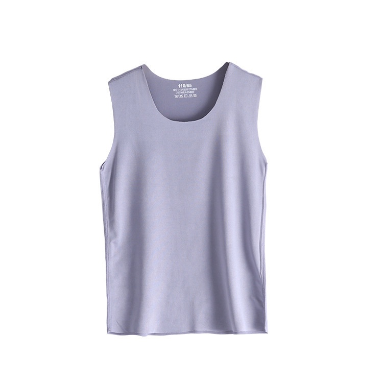 Áo Thun Ba Lỗ Vải Lụa Lạnh Không Đường May Thấm Hút Mồ Hôi Nhanh Khô Dễ Phối Đồ Cho Bé