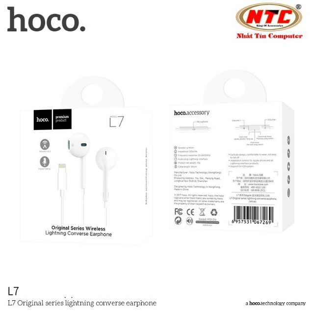 Tai nghe IPhone 7/8/X hiệu HOCO L7 xịn chính hãng - Bảo hành 6 tháng / OpiPhone