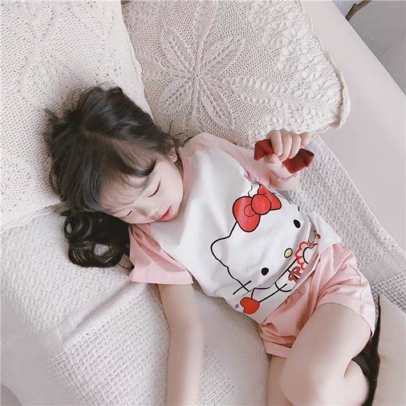 Bán sỉ Bộ cotton mèo hello kitty bé gái