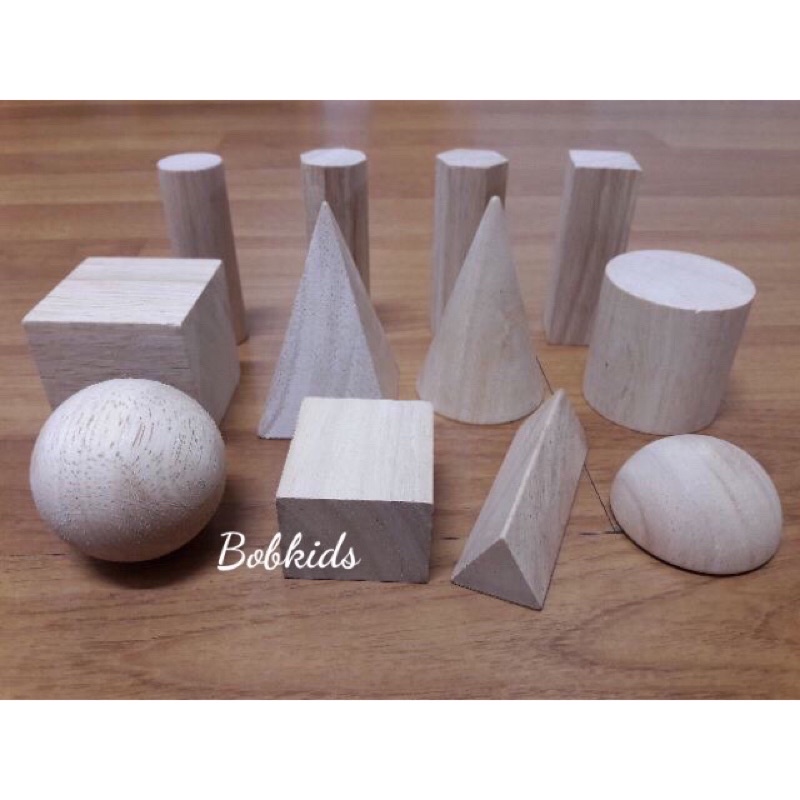 12 khối hình học size to - giáo cụ montessori