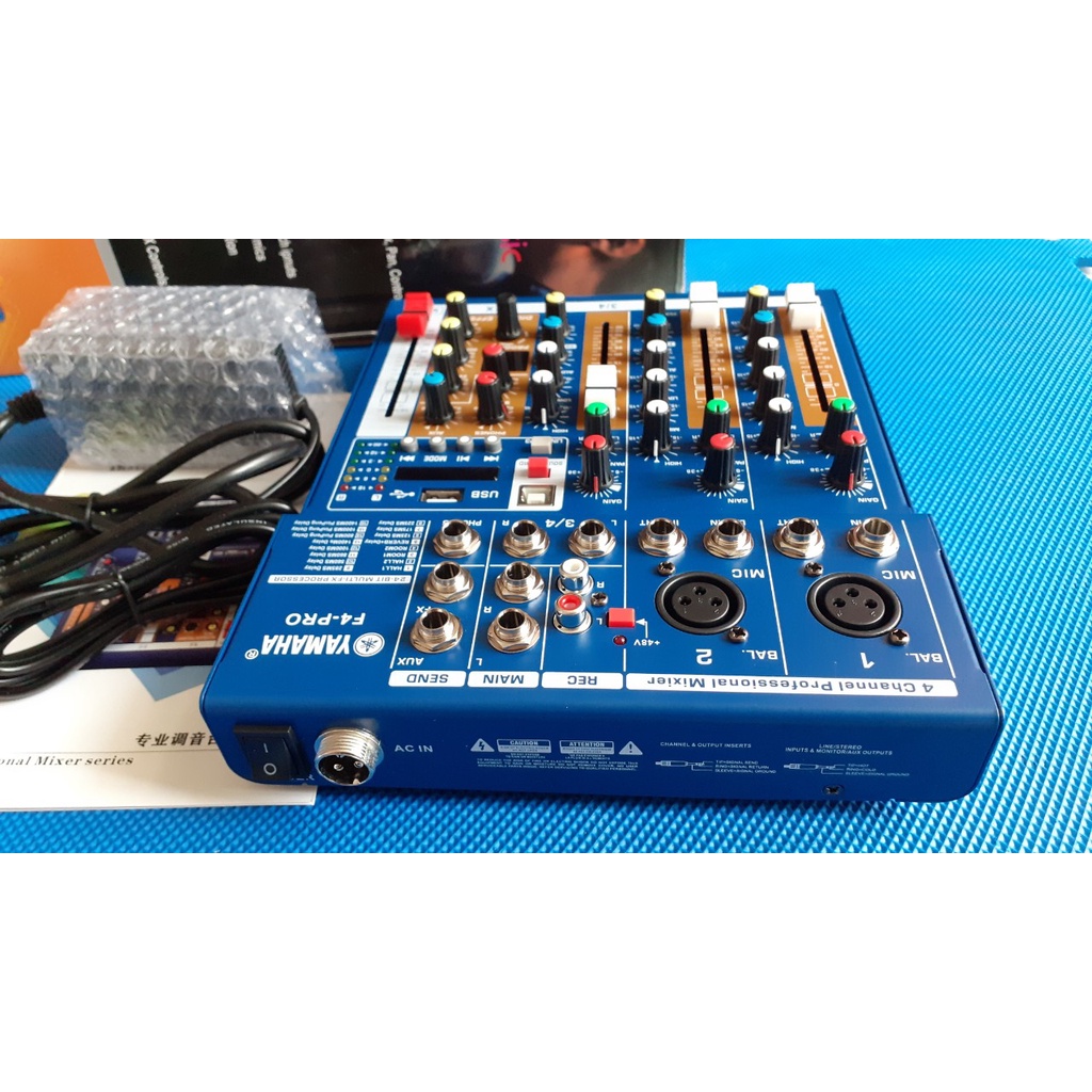 Bộ Mixer karaoke Live Stream Yamaha F4PRO với micro TAKSTAR PC K200.