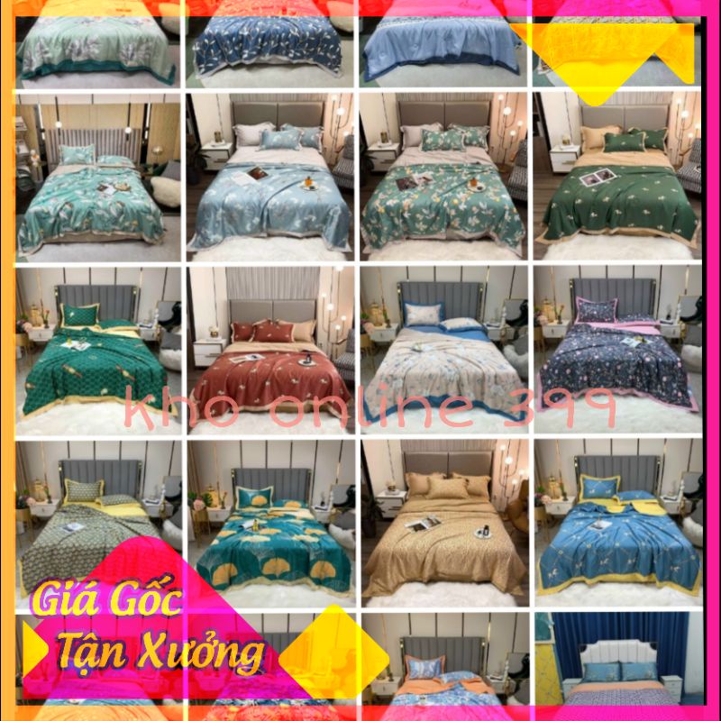 [SHOPPE SALE] chăn lụa thái, chăn hè lụa thái trần bông cao cấp 2mx2m2, chăn ga gối nệm, chăn, mền