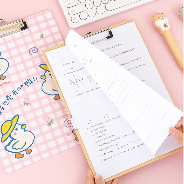 Kẹp tài liệu học sinh dễ thương kết hợp thước kẻ, bảng kẹp giấy A4, bìa trình ký văn phòng đa năng
