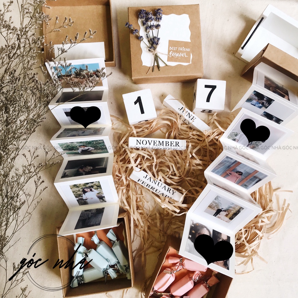 Hộp quà tặng album ảnh handmade 10 hình love box tặng sinh nhật kỷ niệm anniversary đẹp ý nghĩa lưu niệm Góc Nhà gocnha