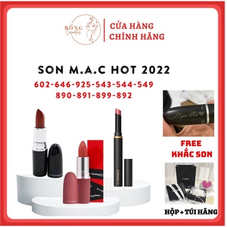 Son Mac Powder Kiss Velvet Blur Slim Stick, son mac thỏi mới đủ màu,Bống cosmestics