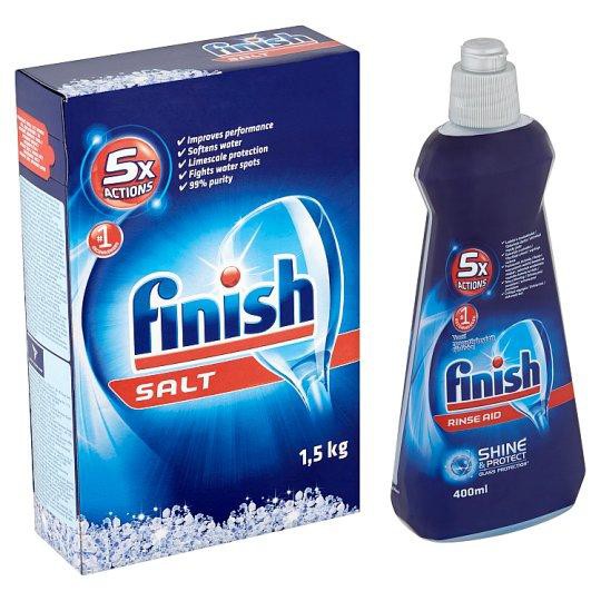 Combo muối Finish 1,5kg + Bóng finish 400ml + 3 viên Finish Nhật chuyên dùng cho máy rửa bát chén