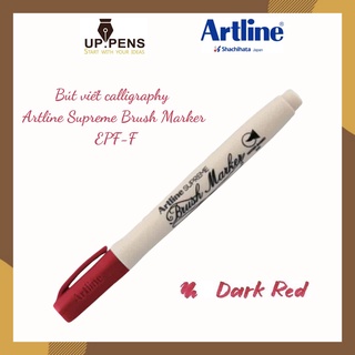 Bút brush viết calligraphy Artline Supreme Brush Marker EPF-F - Màu đỏ đậm (Dark Red)