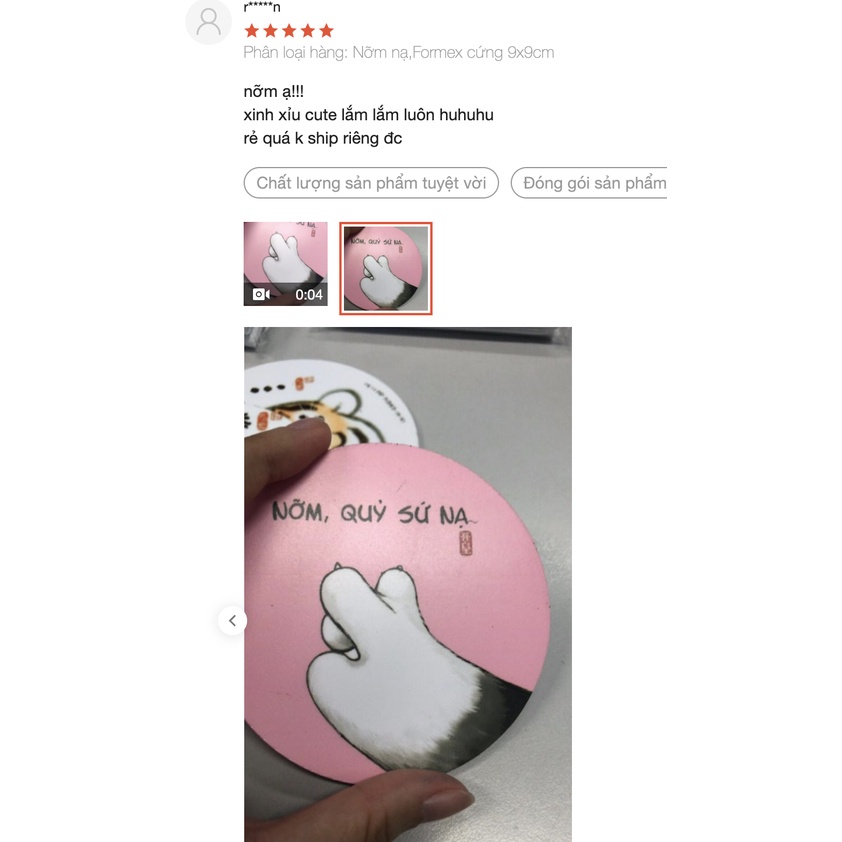 Lót Cốc trang trí siêu cute - Lót Ly Tay mèo cute 9x9cm 2022