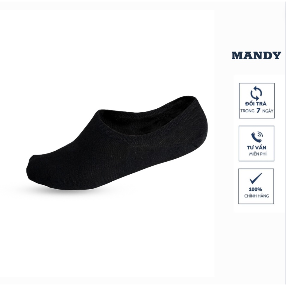 Combo 2 Đôi Tất Lười Nam MANDY, Kháng Khuẩn, Khử Mùi, Không Bai Xù