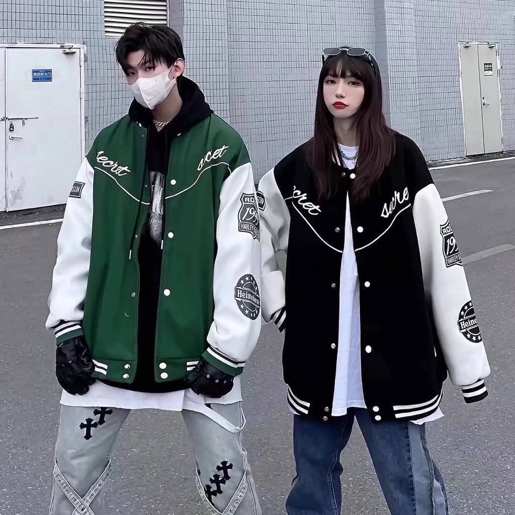 Áo khoác bóng chày nam mới áo Khoác Bomber thời trang nam Hàn Quốc cho nam vintage bigsize áo dài tay unisex top