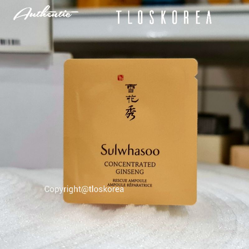 Sulwhasoo Tinh chất nhân sâm cô đặc giải cứu làn da Sulwhasoo Concentrated Ginseng Rescue Ampoule 1ml Gói Sample