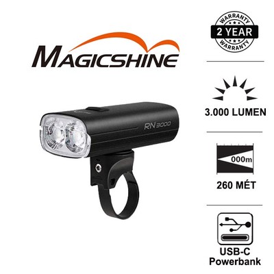 Đèn xe đạp MAGICSHINE RN 3000 2 LED sáng 3000 lm xa 263m sạc USB-C 2 pin 21700 10000mAh