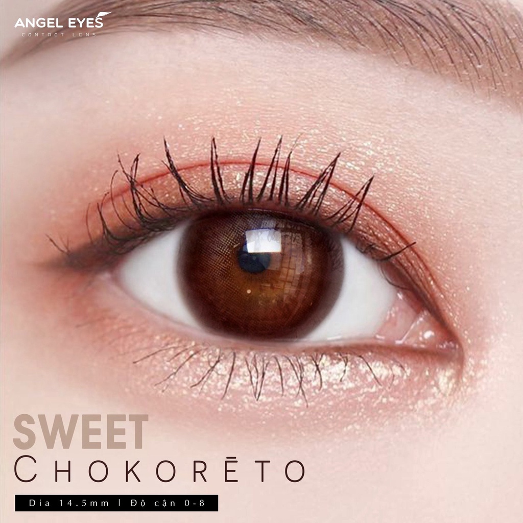 Kính Áp Tròng/Lens mắt choco giãn tròng Silicone Hydrogel VIP CHOKORETO 14.5 Độ:0-8