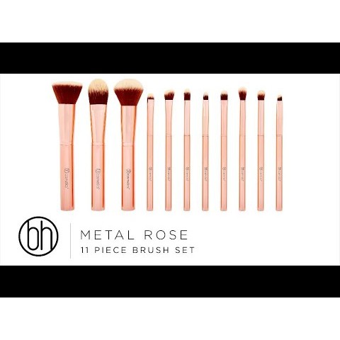 Bộ cọ 11 cây BH Cosmetics Metal Rose - 11 Piece Brush With Cosmetics Bag