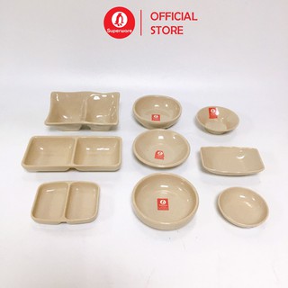 Đĩa chấm superware nhựa phíp 100% melamine nâu đá - stone