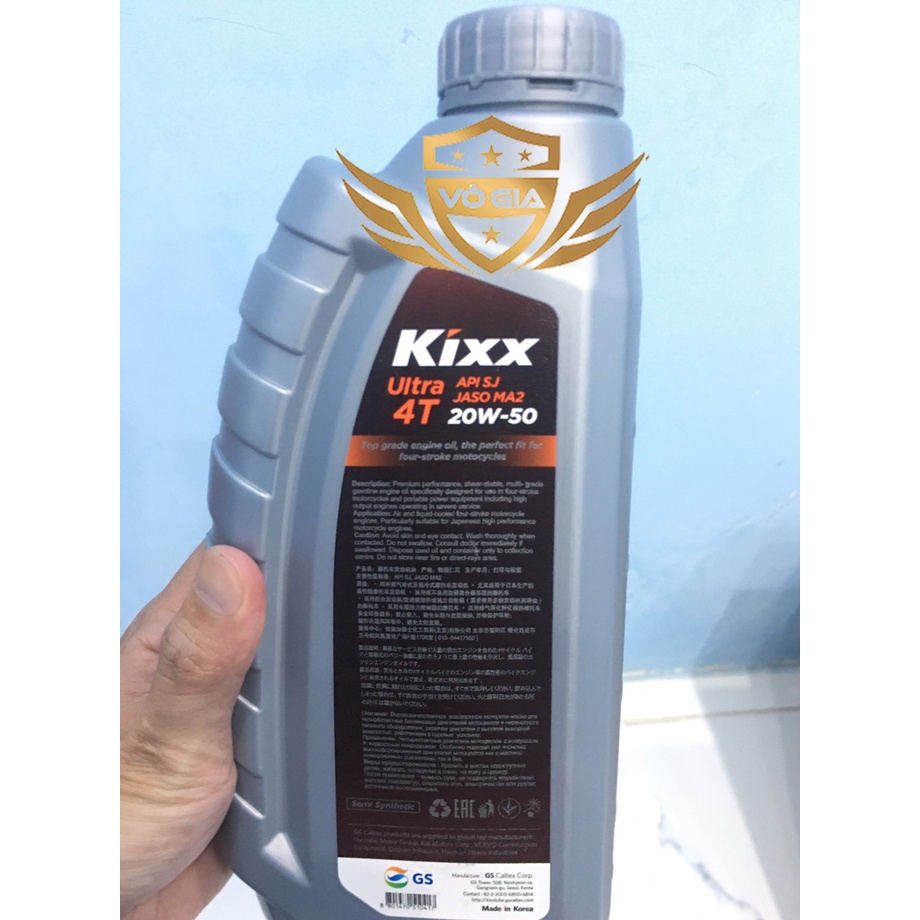 Nhớt Kixx Ultra 4T 20W50 bán tổng hợp dùng cho các dòng xe số Wave Dream Sirius