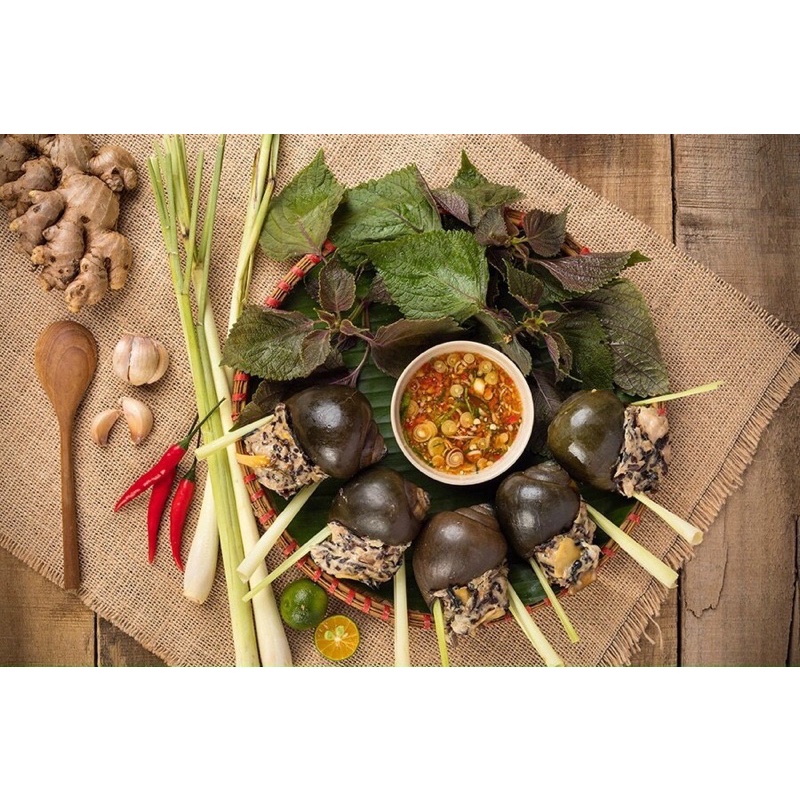 [HỎA TỐC SG] Ốc bưu nhồi thịt thơm ngon hấp chấm mắm gừng