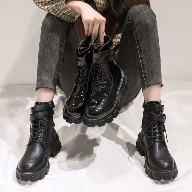 (Sẵn Bóng 36,38,39,40 )🔥Bốt Ulzzang cao cổ da PU độn đế phong cách cá tính thời thượng - kèm ảnh thật | BigBuy360 - bigbuy360.vn