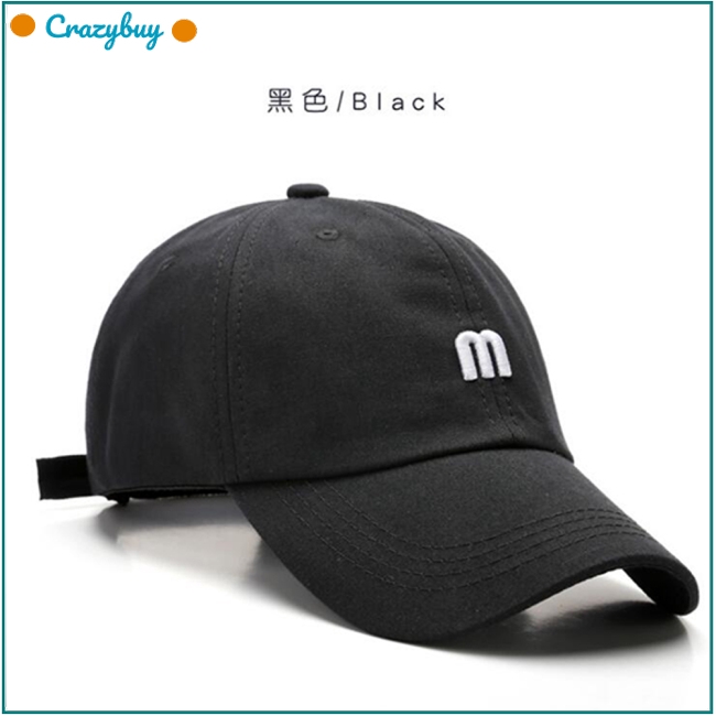 Mũ Lưỡi Trai Trơn Màu Thêu Chữ M