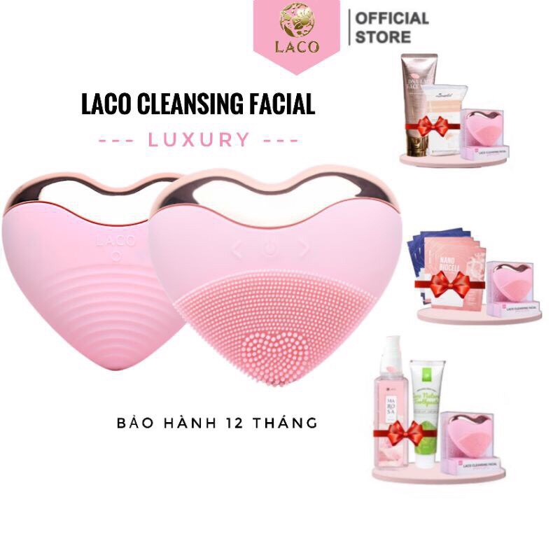 Xả kho -  Máy rửa mặt Laco Luxury kèm sét tặng- Massage, Nâng cơ, Đánh tan nọng cằm, Bảo hành 12 tháng