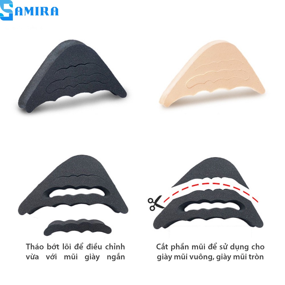2 Miếng mút lót mũi giày cao gót giày tây nam cao su non đệm êm ngón chân thoáng khí giảm size SA8