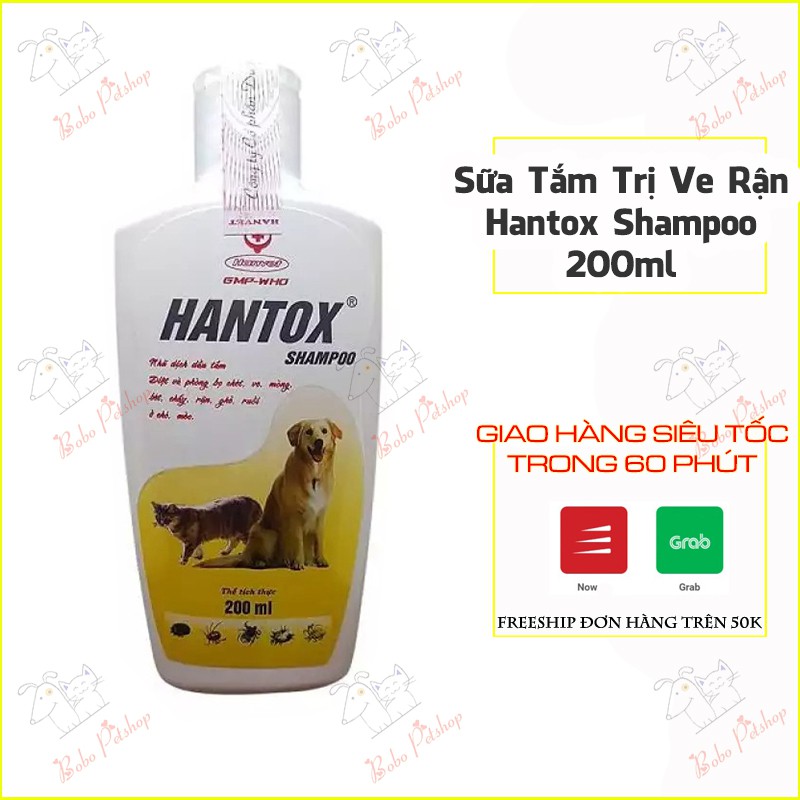 Sữa Tắm Trị Ve Rận Bọ Chét Chó Mèo Hantox Shampoo 200ml - Bobo Pet Shop Hà Nội