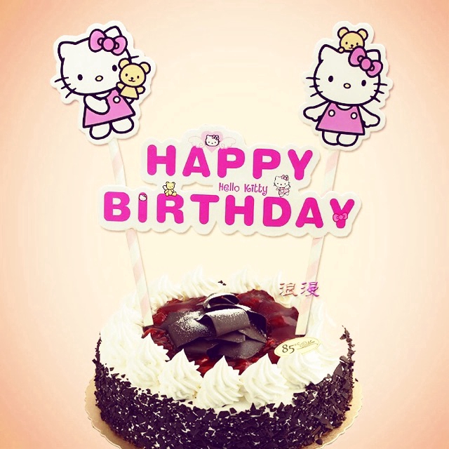 hello kitty birthday cupcake toppers cake toys for girls children birthday party supplies