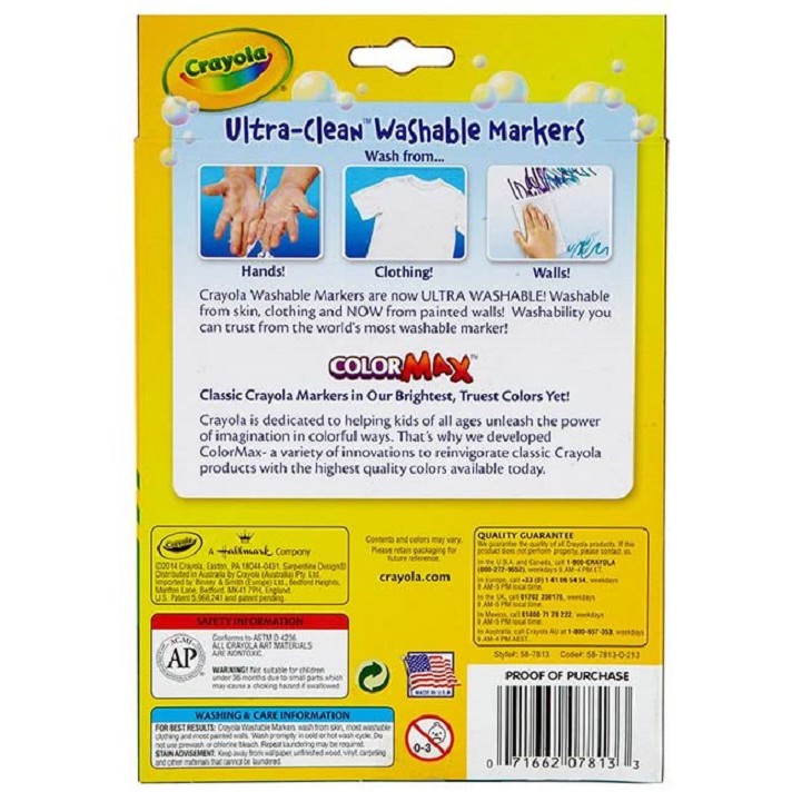 Bộ 12 Bút lông màu Crayola Tẩy rửa vượt trội, Nét mảnh - 587813