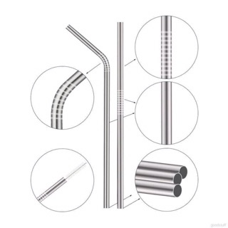 Set ống hút inox 4 chi tiết (tặng túi đựng)
