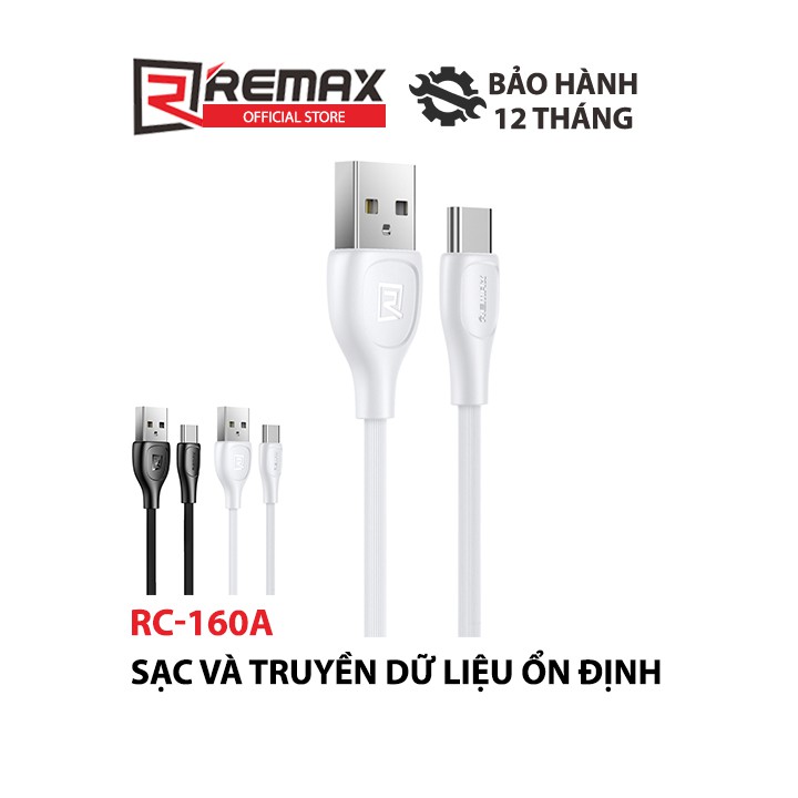 Cáp sạc điện thoại Lesu Pro Remax RC-160a cổng Type C max 2.1A