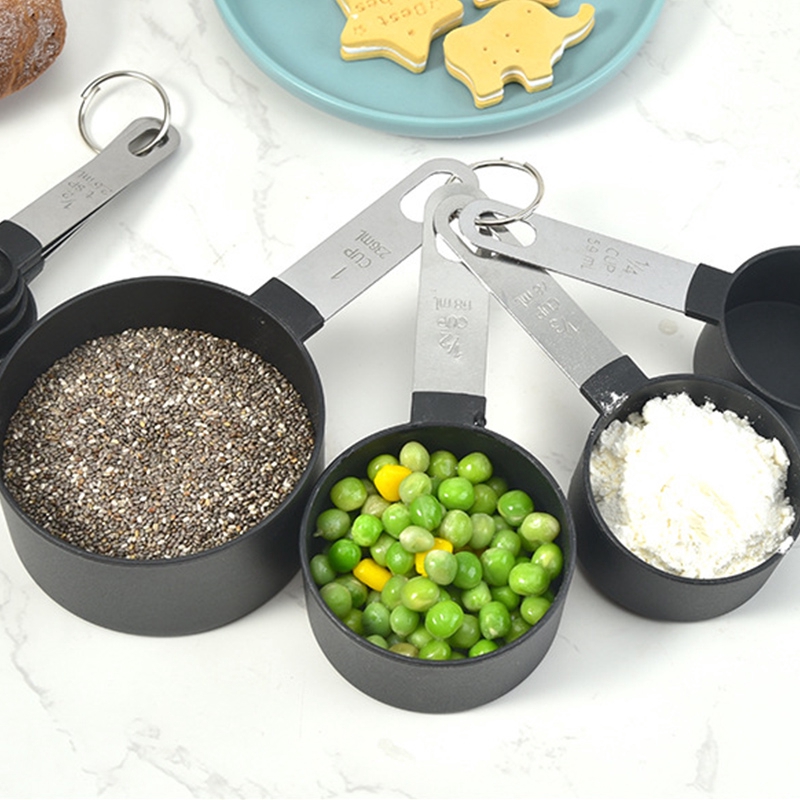 Set 4 Muỗng Đo Lường Cán Bằng Thép Không Gỉ Chuyên Dụng Cho Nhà Bếp