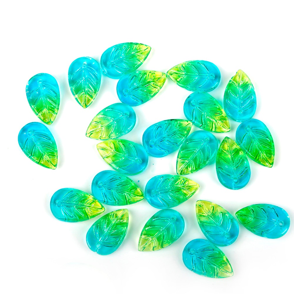 BEADIA Hạt Charm Hình Lá Màu Vàng/Vàng/Xanh Lá Dùng Làm Đồ Trang Sức Thủ Công