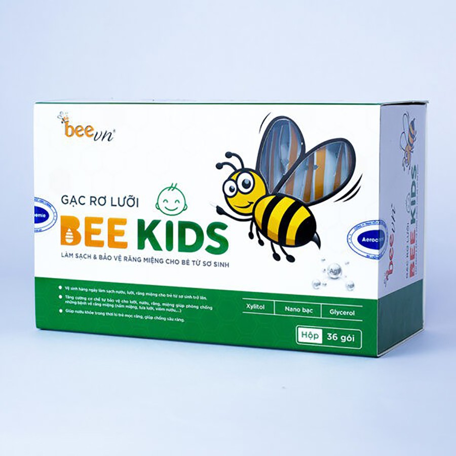 Hộp 36 Gói Gạc Tưa/ Rơ Lưỡi Cho Bé Bee Kids - 8936095880413
