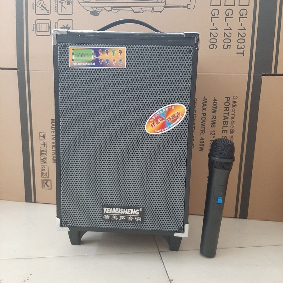 Loa karaoke bluetooth hát hay, giá rẻ, loa di động temesheng chính hãng tặng kèm micro không dây