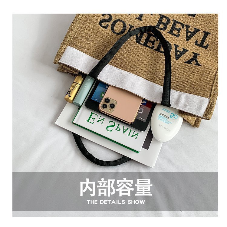 Túi Xách Tote Vải Lanh Kích Cỡ Lớn Phong Cách Thời Trang Hàn Quốc 2022 Cho Nữ