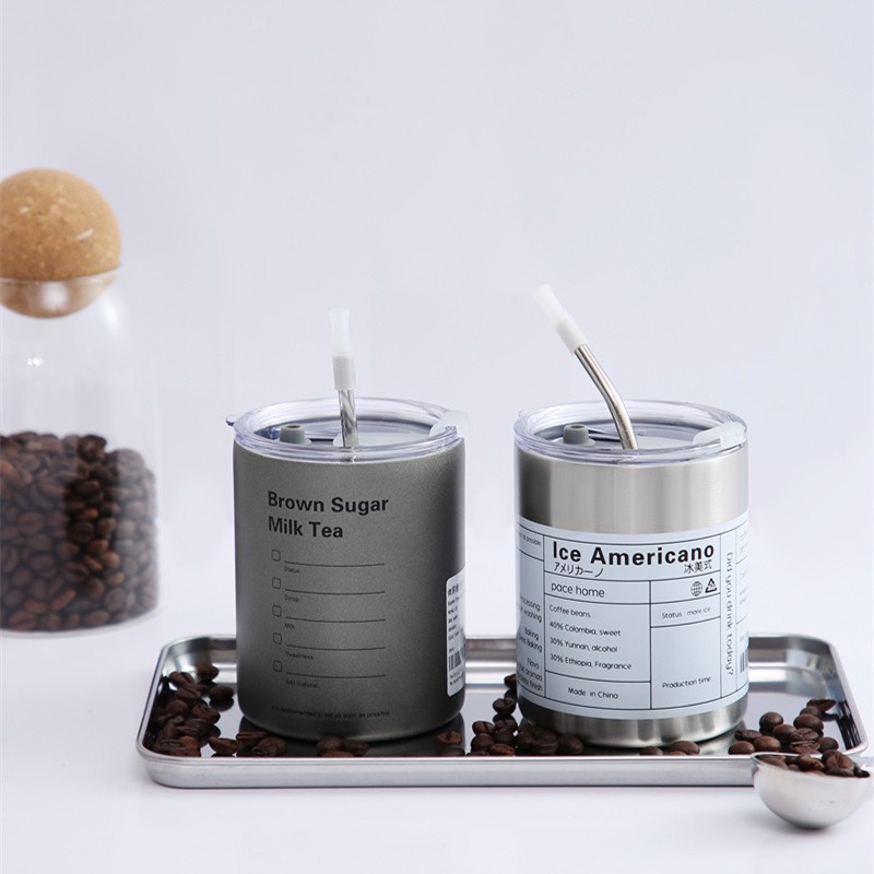 Cốc giữ nhiệt COFFEE thể tích 300ML,có ông hút, kiểu dáng thời trang,decor bàn làm việc  BN40-300ML