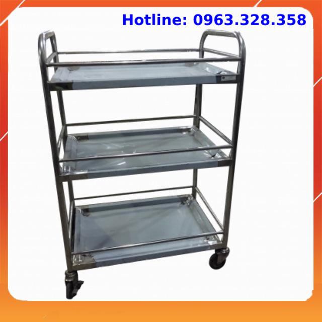 Xe tiêm 3 tầng INOX - Xe đẩy inox