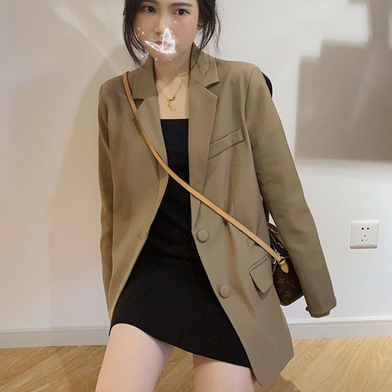 Áo Khoác Vest Tay Dài Thời Trang Hàn Quốc Cá Tính Áo Khoác Suit Thời Trang Thanh Lịch Dành Cho Nữ